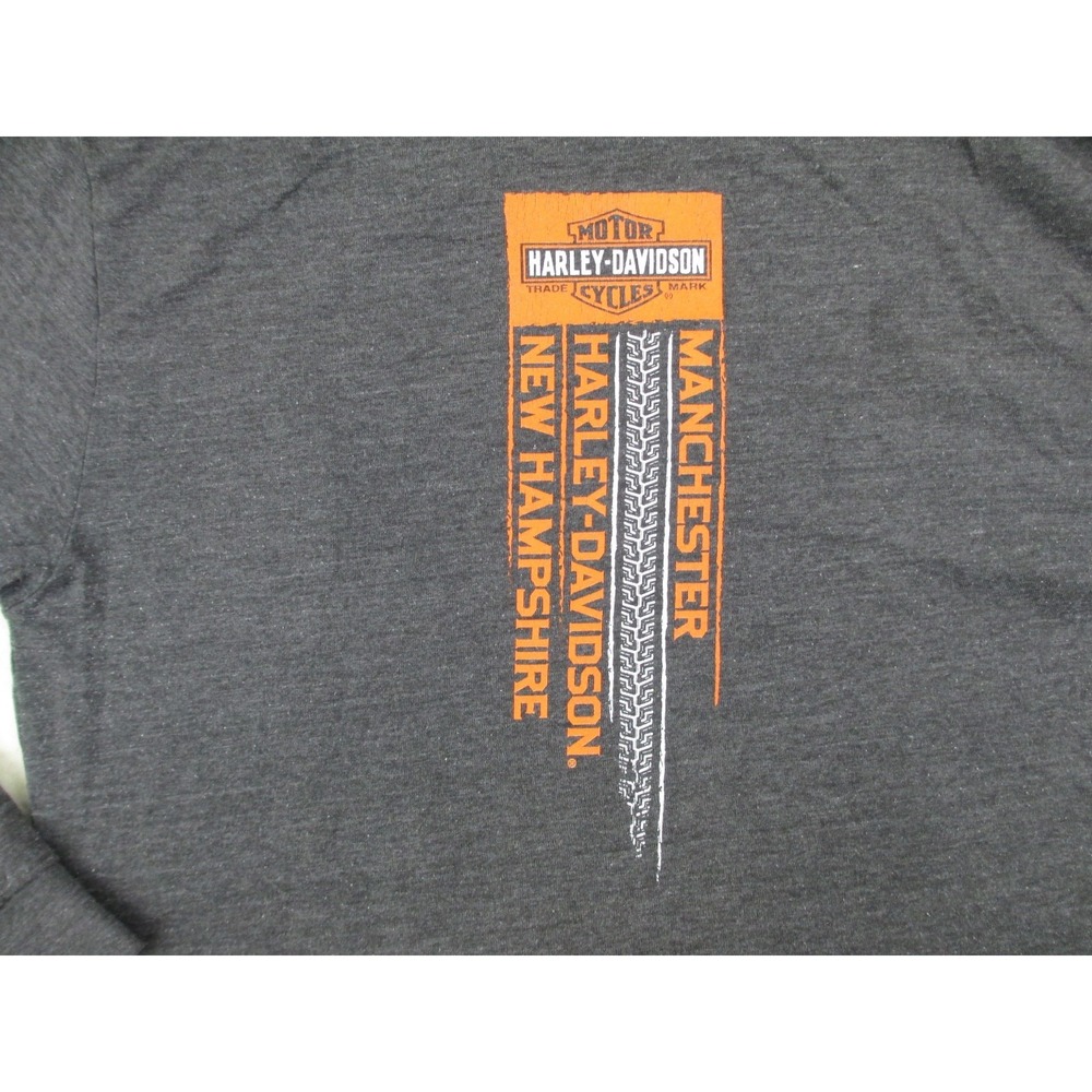 Harley Davidson Shirt Mens Medium Gray New Hampshire Motorcycle Rider Casual - Picture 8 of 16
